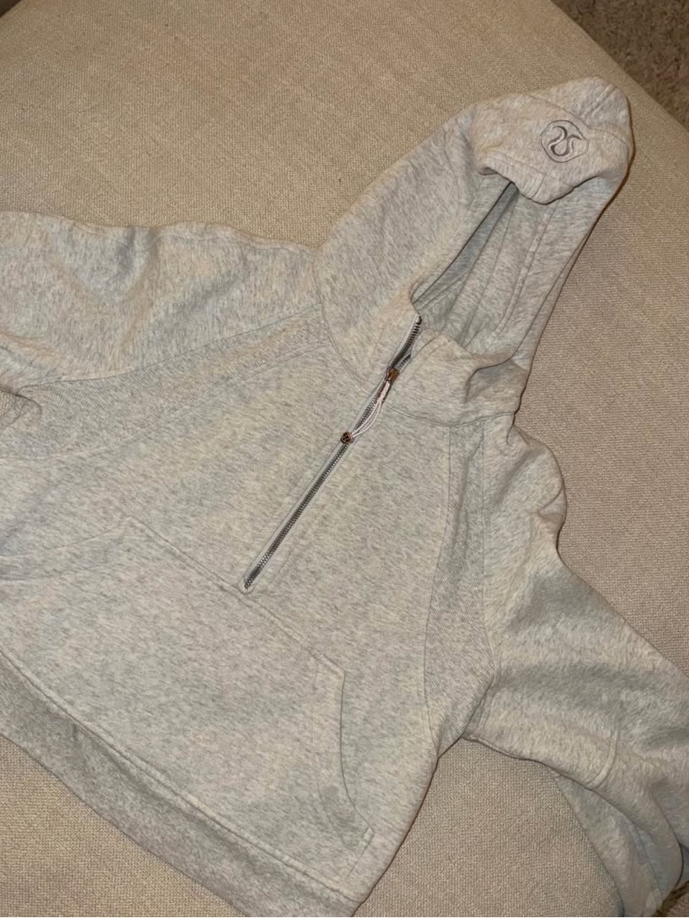 Lululemon Scuba Oversized Half-Zip Hoodie Heathered Core Ultra Light Grey XS/S
